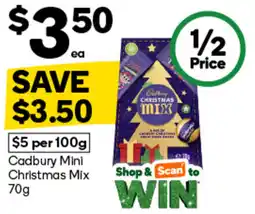 Woolworths Cadbury Mini Christmas Mix offer