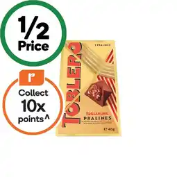 Woolworths Toblerone Mini Pralines 45g offer