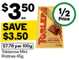 Woolworths Toblerone Mini Pralines offer