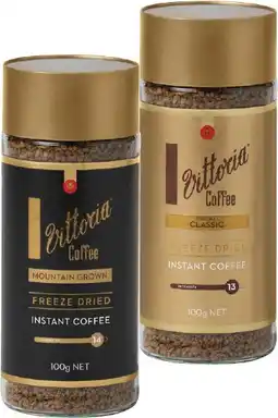 Coles Vittoria Freeze Dried Instant Coffee 100g offer