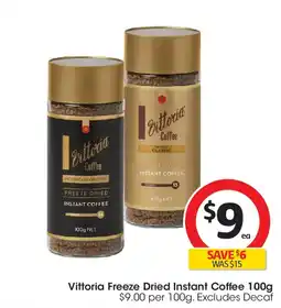 Coles Vittoria Freeze Dried Instant Coffee offer