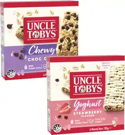 Coles Uncle Tobys Muesli Bars 145g-185g offer