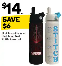 Woolworths Christmas Licensed Stainless Steel Bottle Assorted offer