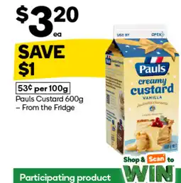 Woolworths Pauls Custard offer