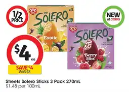 Coles Streets Solero Sticks offer