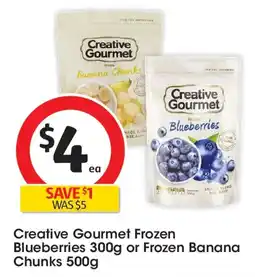 Coles Creative Gourmet Frozen Blueberries or Frozen Banana Chunks offer
