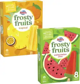 Coles Peters Frosty Fruits Sticks 6 Pack-8 Pack 420mL-600mL offer