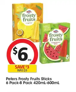Coles Peters Frosty Fruits Sticks offer