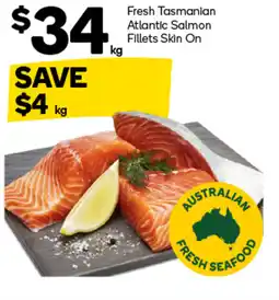 Woolworths Fresh Tasmanian Atlantic Salmon Fillets Skin On offer