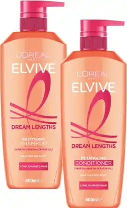 Coles L'Oréal Elvive Dream Lengths Shampoo or Conditioner 800mL offer
