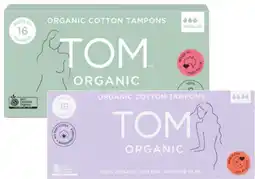 Coles Tom Organic Tampons Regular or Super 16 Pack offer