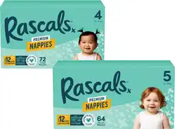 Coles Rascals Premium Jumbo Nappies 54 Pack-108 Pack offer