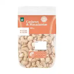 Woolworths Woolworths Cashews & Macadamias Roasted & Salted 400g Pack offer
