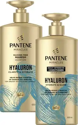 Coles Pantene Miracles Hyaluron Shampoo 650mL or Conditioner 600mL offer