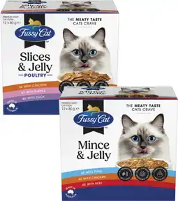 Coles Fussy Cat Cat Food Pouch 12x80g offer