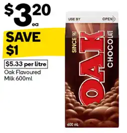 Woolworths Oak Flavoured Milk offer