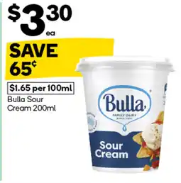 Woolworths Bulla Sour Cream offer