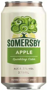 Coles Somersby Apple Cider Cans 10x375mL offer