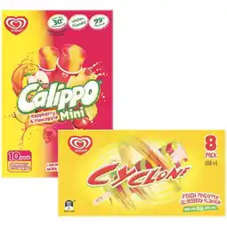 Woolworths Streets Cyclone Pk 8 or Streets Calippo Pk 5-10 offer