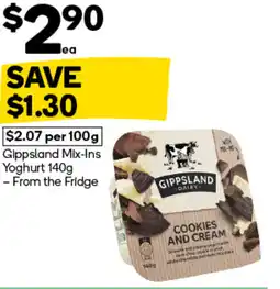 Woolworths Gippsland Mix-Ins Yoghurt offer