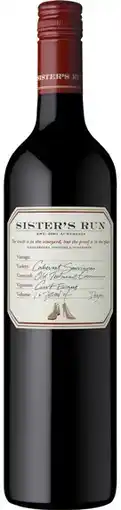 Coles Sisters Run Cabernet Sauvignon 750mL offer