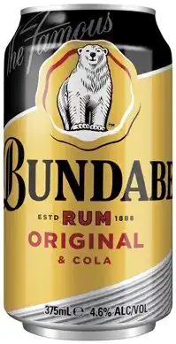 Coles Bundaberg UP & Cola Cans 10x375mL offer