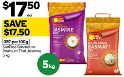 Woolworths SunRice Basmati or Premium Thai Jasmine offer