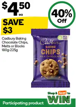 Woolworths Cadbury Baking Chocolate Chips, Melts or Blocks offer