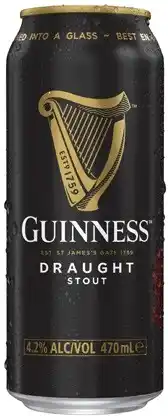 Coles Guinness Draught Cans 6x470mL offer