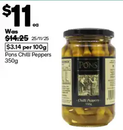 Woolworths Pons Chilli Peppers offer