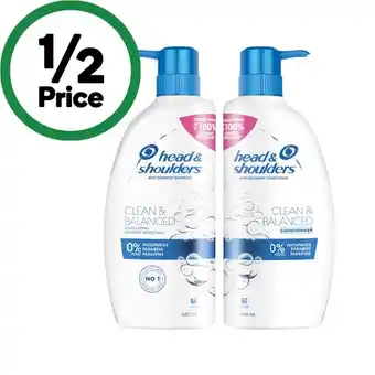 Woolworths Head & Shoulders Shampoo or Conditioner 660ml offer