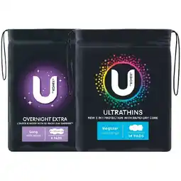Woolworths U By Kotex Ultrathin or Maxi Pads Pk 6-16 offer