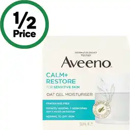 Woolworths Aveeno Calm + Restore Oat Gel Moisturiser 50ml offer