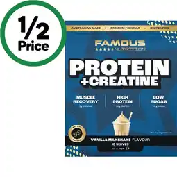 Woolworths Famous Nutrition Protein + Creatine Powder offer