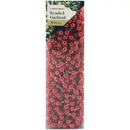 Woolworths Christmas Beaded Garland Red 8 Metres offer