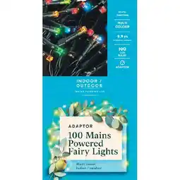 Woolworths Christmas Fairy Lights Mains Powered Coloured Pk 100 offer