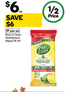 Woolworths Pine O Cleen Disinfectant Wipes Pk 110 offer