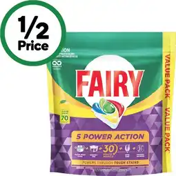 Woolworths Fairy 5 Power Action Dishwasher Tablets Pk 70 offer