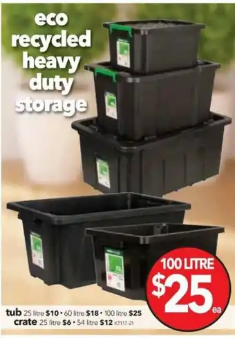 Cheap as Chips Eco recycled heavy duty storage tub 100 litre offer
