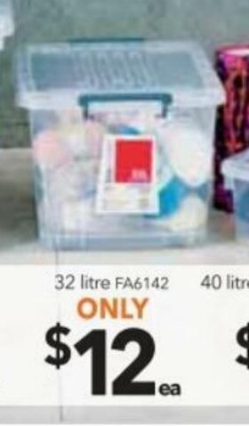 Cheap as Chips Clear storage tubs 32 litre FA6142 offer