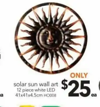 Cheap as Chips Solar sun wall art 12 piece white LED 41 x 41 x 4,5cm HO008 offer
