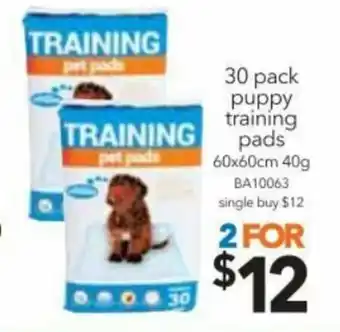 Cheap as Chips 30 pack puppy training pads 60 x 60 cm 40g BA10063 offer