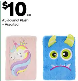 Woolworths A5 Journal Plush offer