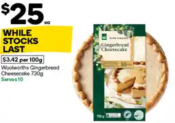 Woolworths Woolworths Gingerbread Cheesecake offer