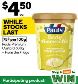 Woolworths Pauls Premium Custard offer