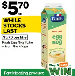 Woolworths Pauls Egg Nog offer