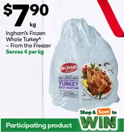 Woolworths Ingham's Frozen Whole Turkey offer