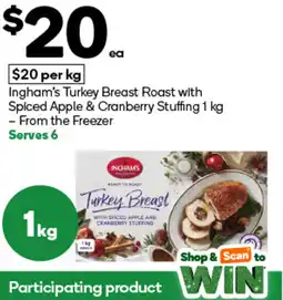 Woolworths Ingham's Turkey Breast Roast with Spiced Apple & Cranberry Stuffing offer