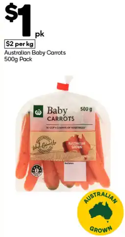 Woolworths Australian Baby Carrots Pack offer