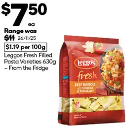 Woolworths Leggos Fresh Filled Pasta Varieties offer